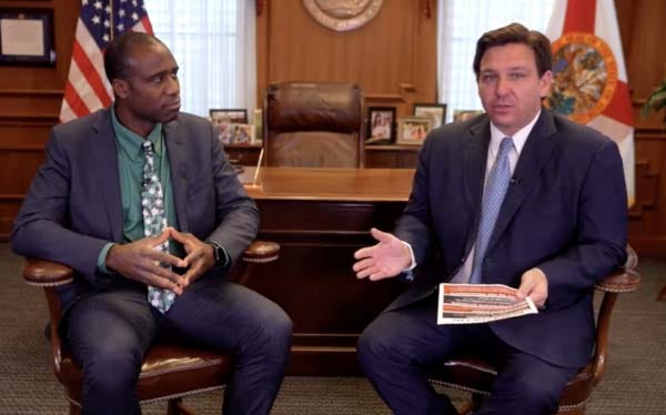 Ahli Bedah Umum Florida Joseph Ladapo dan Gubernur Florida Ron DeSantis Ahli Bedah Umum Florida Joseph Ladapo dan Gubernur Florida Ron DeSantis