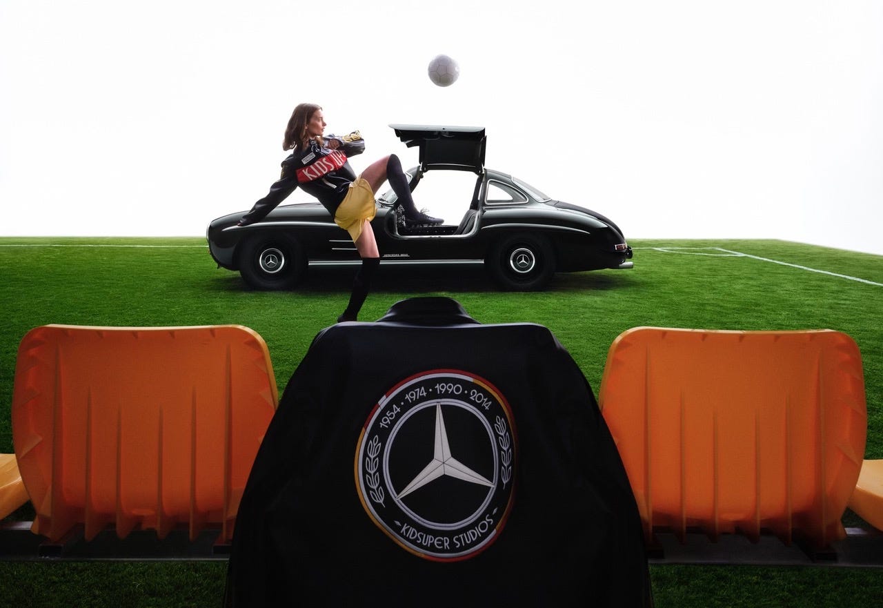 Mercedes-Benz collaborates with KidSuper to launch a collection featuring the 300 SL Coupé