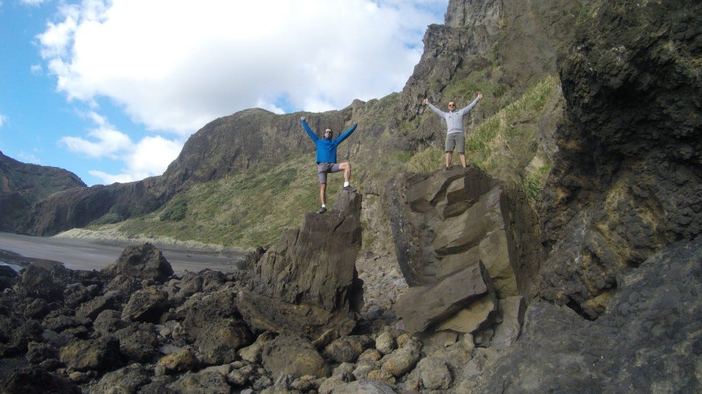 On the rocks at Wigmore Bay On the rocks at Wigmore Bay