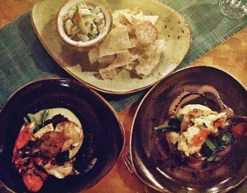 A margarita and food from Tidepools at the Grand Hyatt Resort