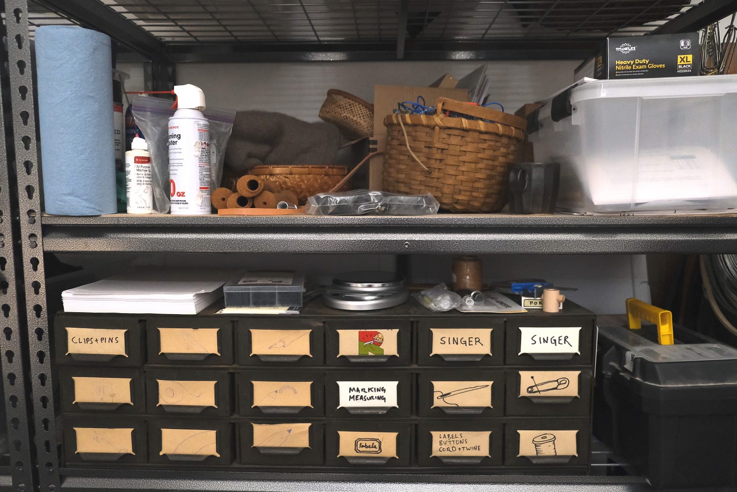 Shelves in Tom Bonamici's studio