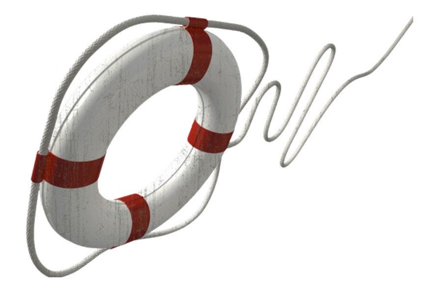 Lifering with lifeline, image from a blog post by Delana@dujour about moving from the USA to France at age 50