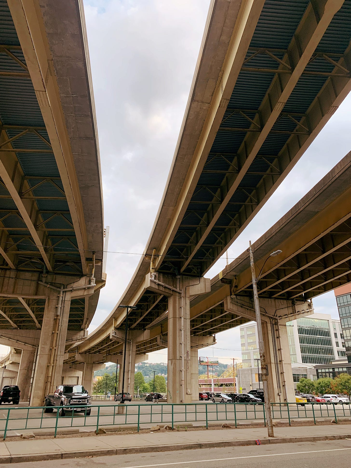 Passing under tall highways