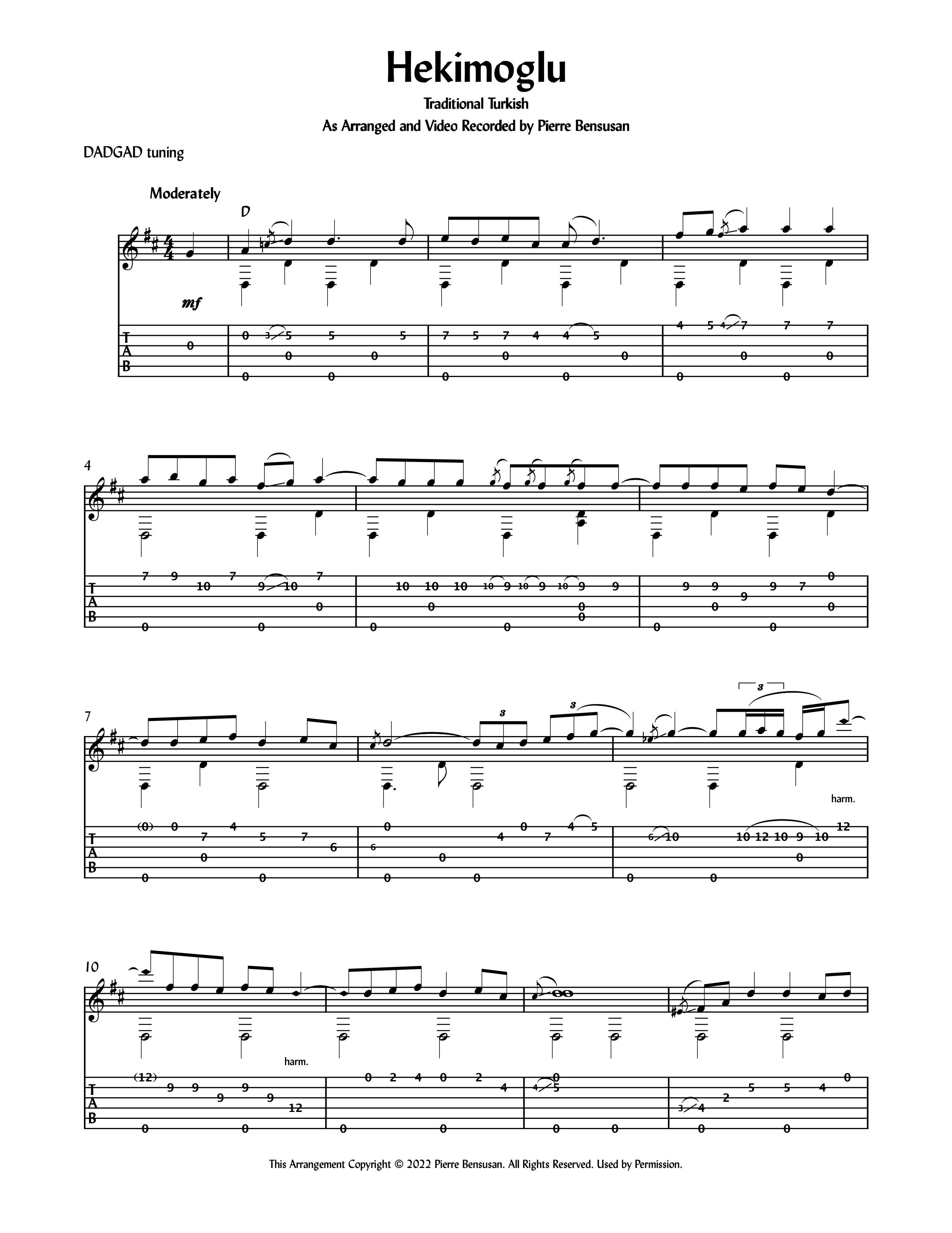 PIERRE BENSUSAN  タブ譜 Bensusan. Pierre - Wu Wei by Pierre Bensusan - Classical Guitar