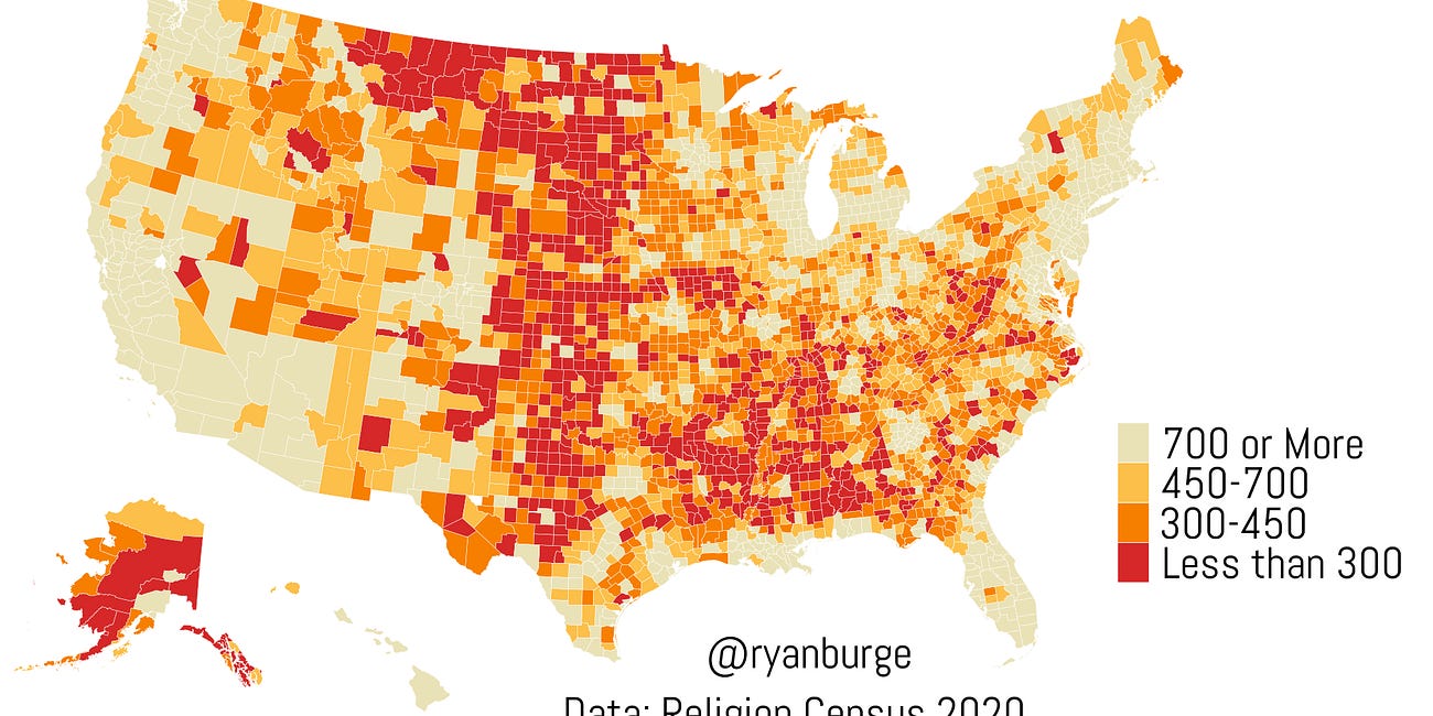 How Many Religious Congregations Are in Your County?