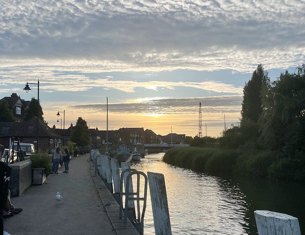 Photograph of a sunset over the River Stour, Sandwich, Kent