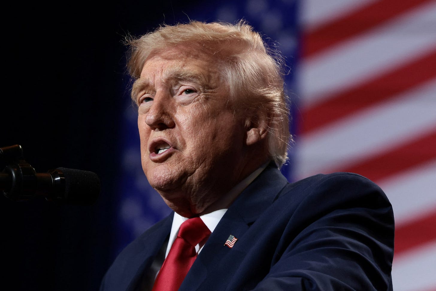 U.S. President Donald Trump delivers remarks at Red Rock Casino Resort Spa in Las Vegas