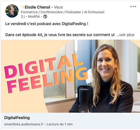 Les post de la semaine Elodie Chenol