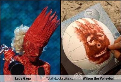 Lady Gaga Totally Looks Like Wilson the Volleyball - Memebase - Funny Memes