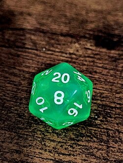 File:A bright green twenty-sided die (d20).jpg