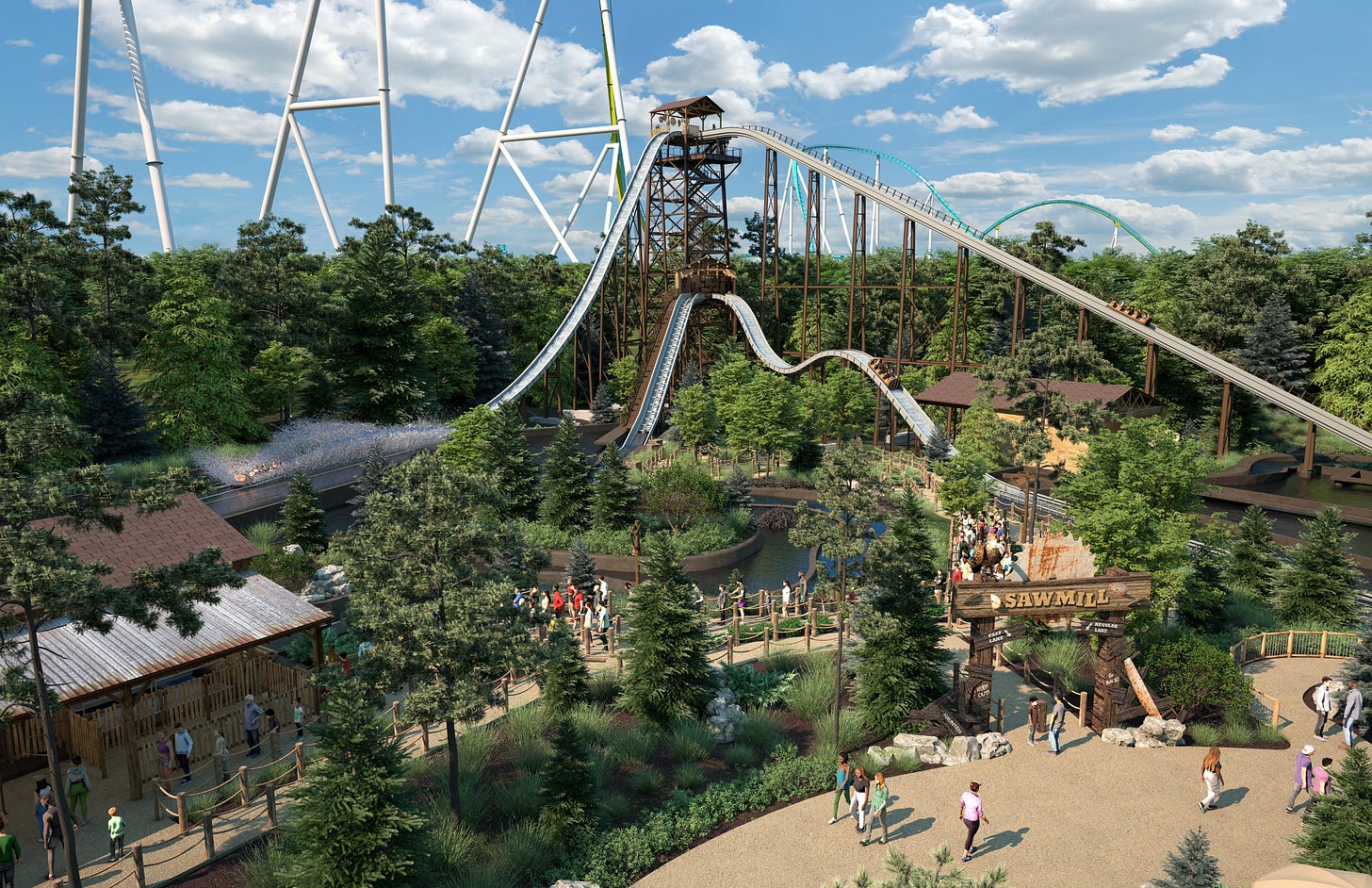 Rendering of Rip Roarin’ Falls coming to Carowinds