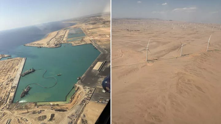 Arial images of the Line's construction site