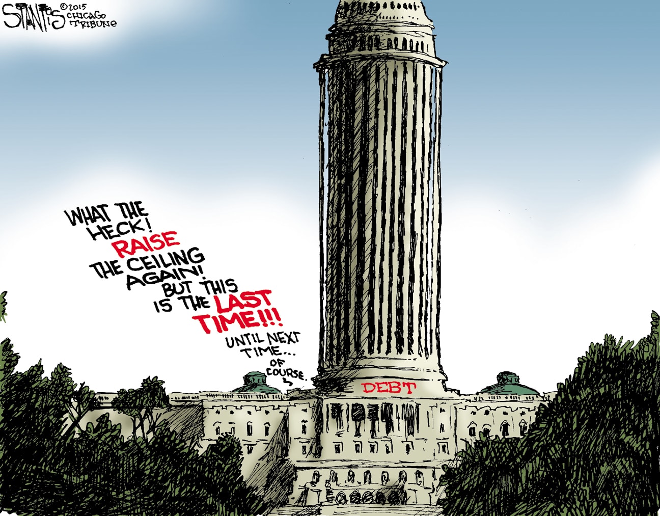 Political cartoon U.S. Debt Ceiling