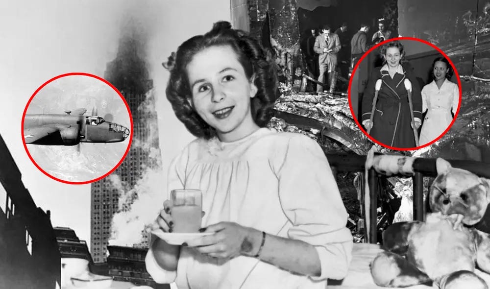 La mujer que sobrevivió a la caída en ascensor más larga de la historia en el Empire State de EE.UU.: avión B-25 se estrelló contra el edificio La mujer que sobrevivió a la caída en ascensor más larga de la historia en el Empire State de EE.UU.: avión B-25 se estrelló contra el edificio