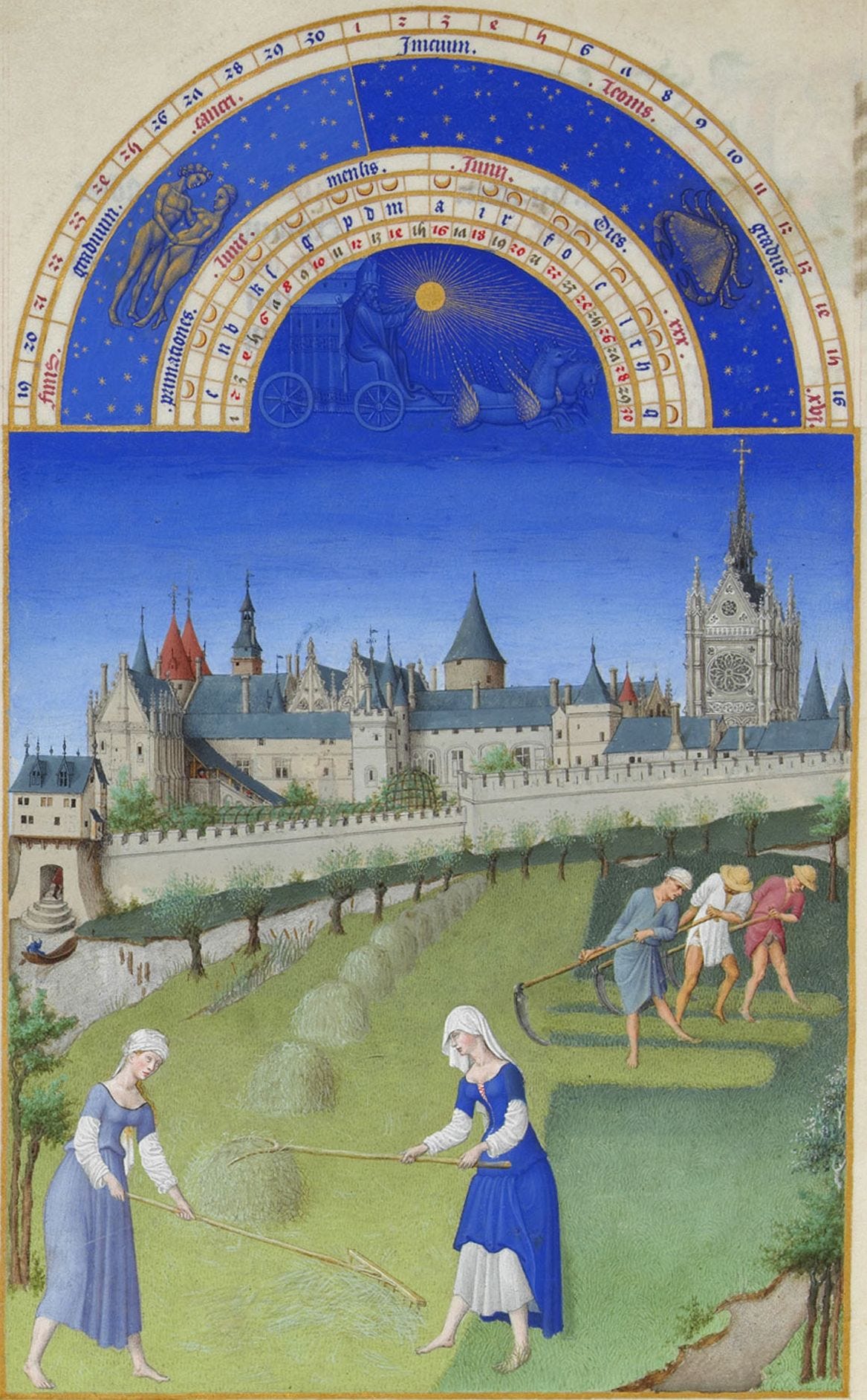 Tres Riches Heures calendar illuminated page