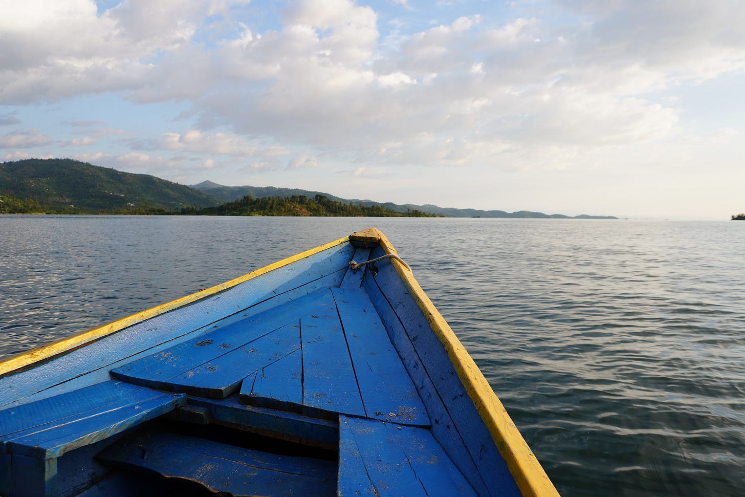 a boat on Lake Kivu