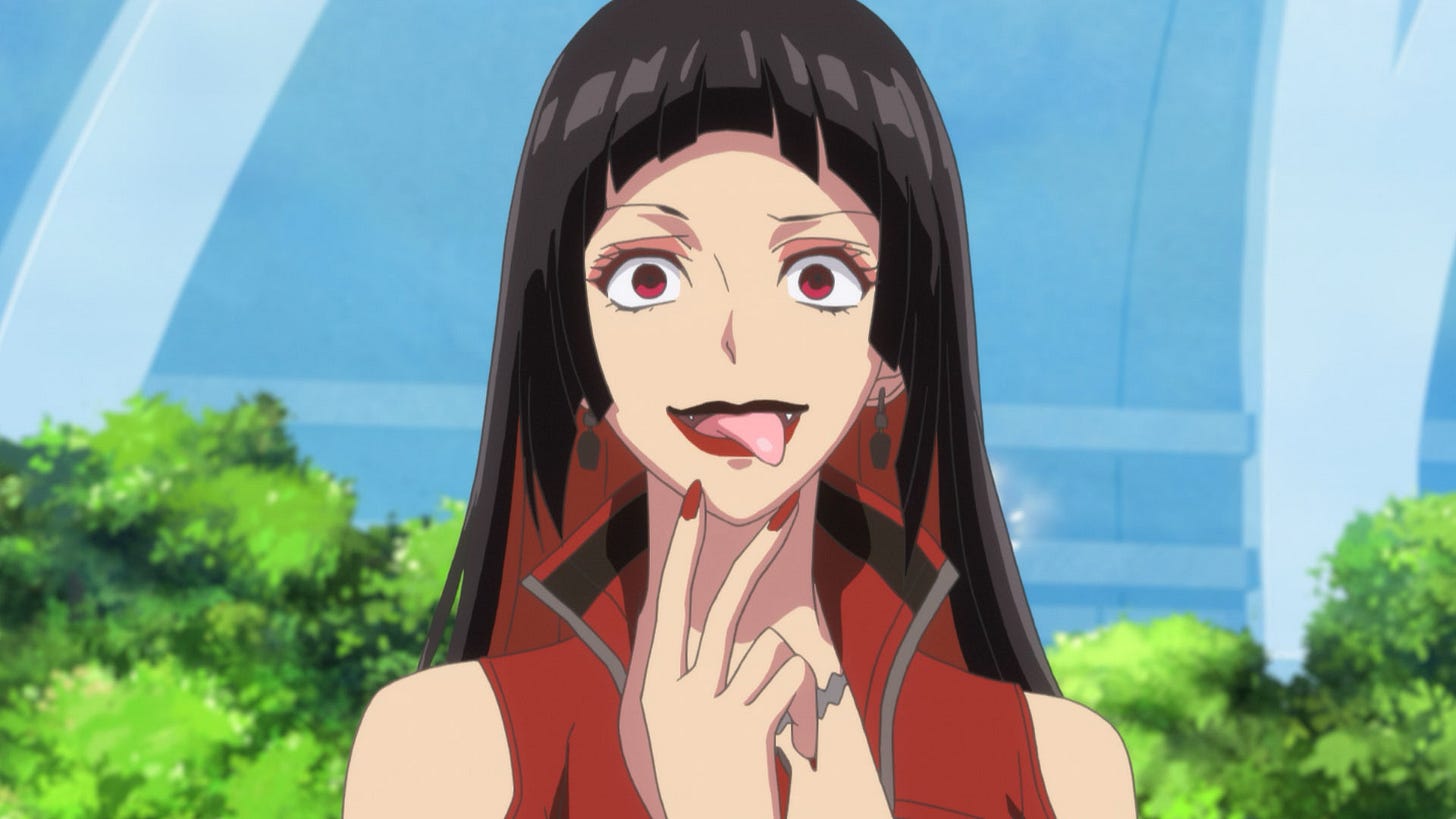 A woman with her tongue out, the enigma that is Vipere