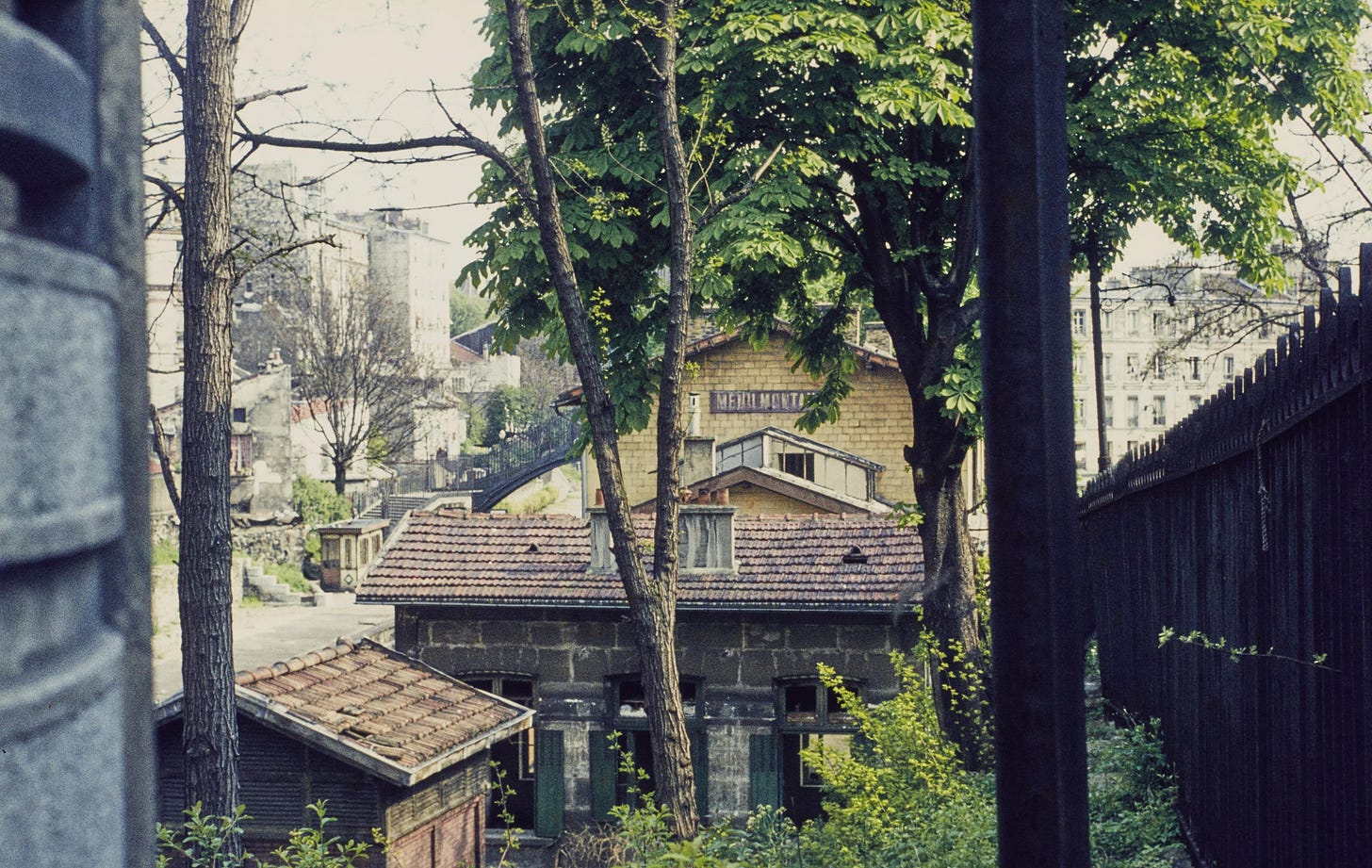 La Petite Ceinture in 1970 toen het nog in gebruik was voor goederenverkeer, sinds de jaren dertig was men al opgehouden met persoonsvervoer. 