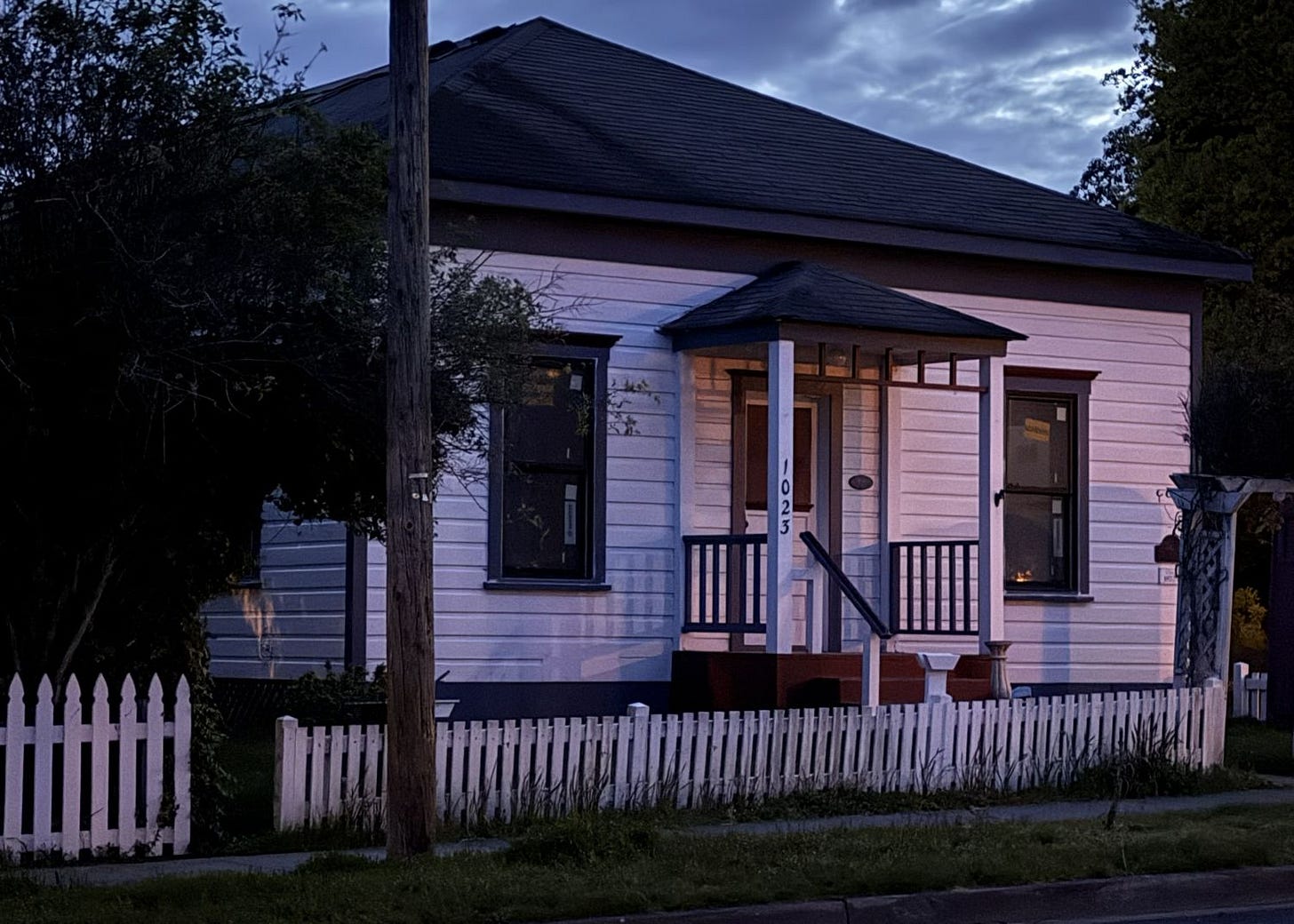 A single-story 19th-century house