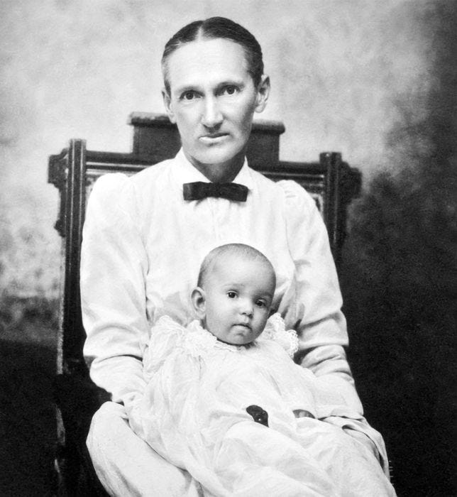 Rose Wagner Richards and her grandchild in 1901. Source unknown. Rose Wagner Richards and her grandchild in 1901. Source unknown.