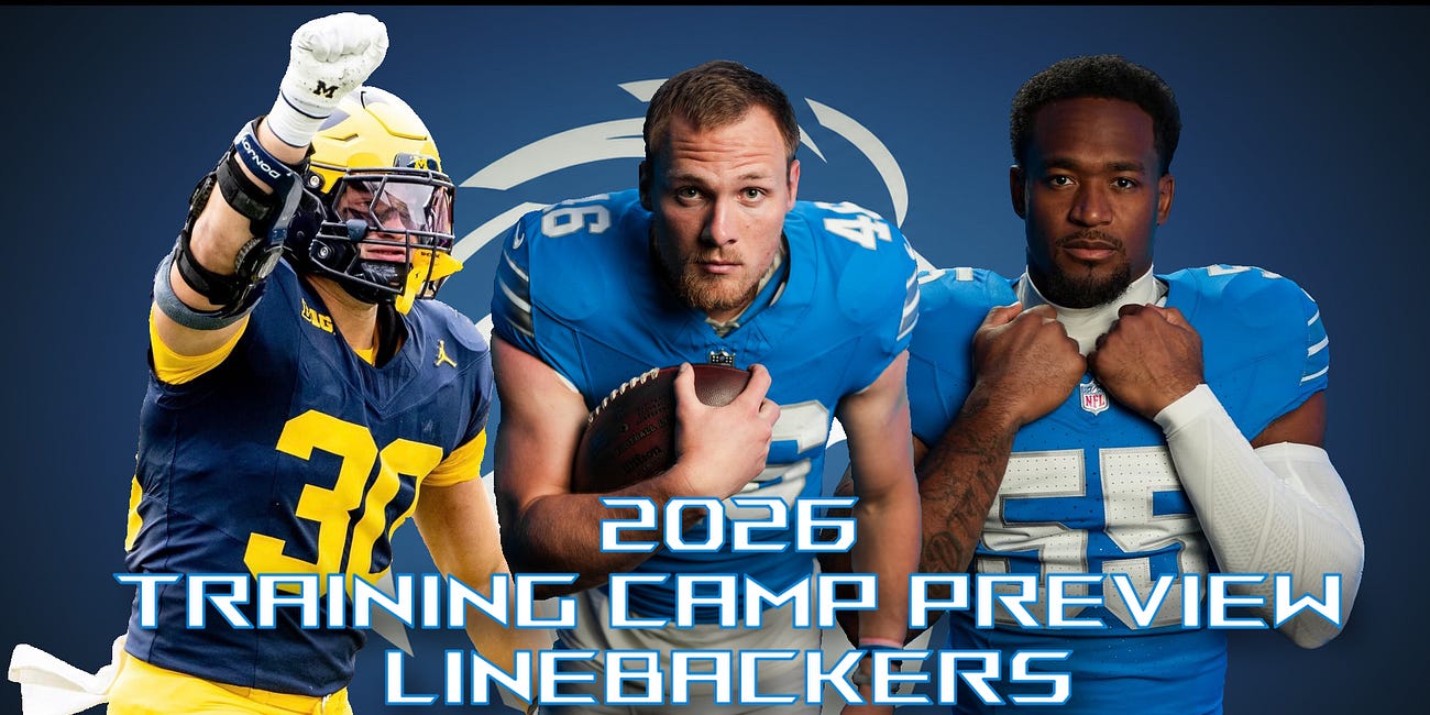 Lions 2026 Training Camp Medical Preview: Linebackers
