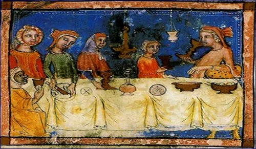 Illumination from the Sarajevo Haggadah, Catalonia, c. 1350