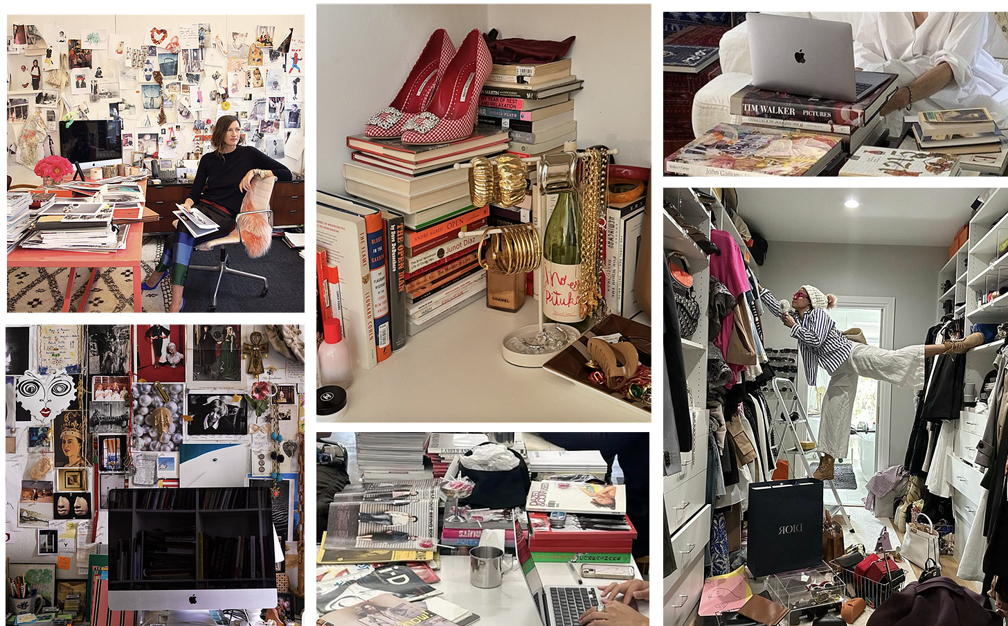 images of messy fashionable work stations