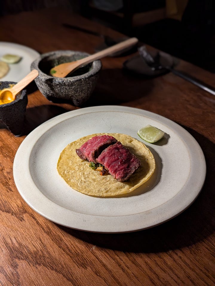 Fine dining food at Tatemo, Houston