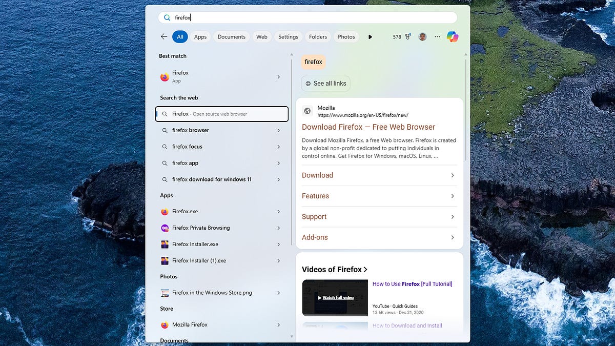How to disable Bing web search in the Windows Start menu