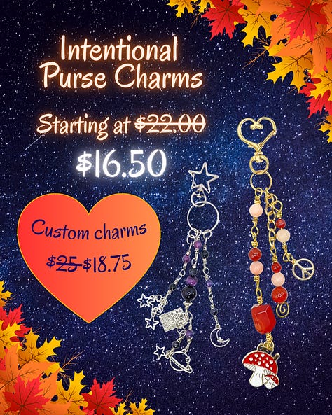25% off your entire order on my purse charms, journal charms, and jewelry. Min order $30 free shipping in US on orders over $45