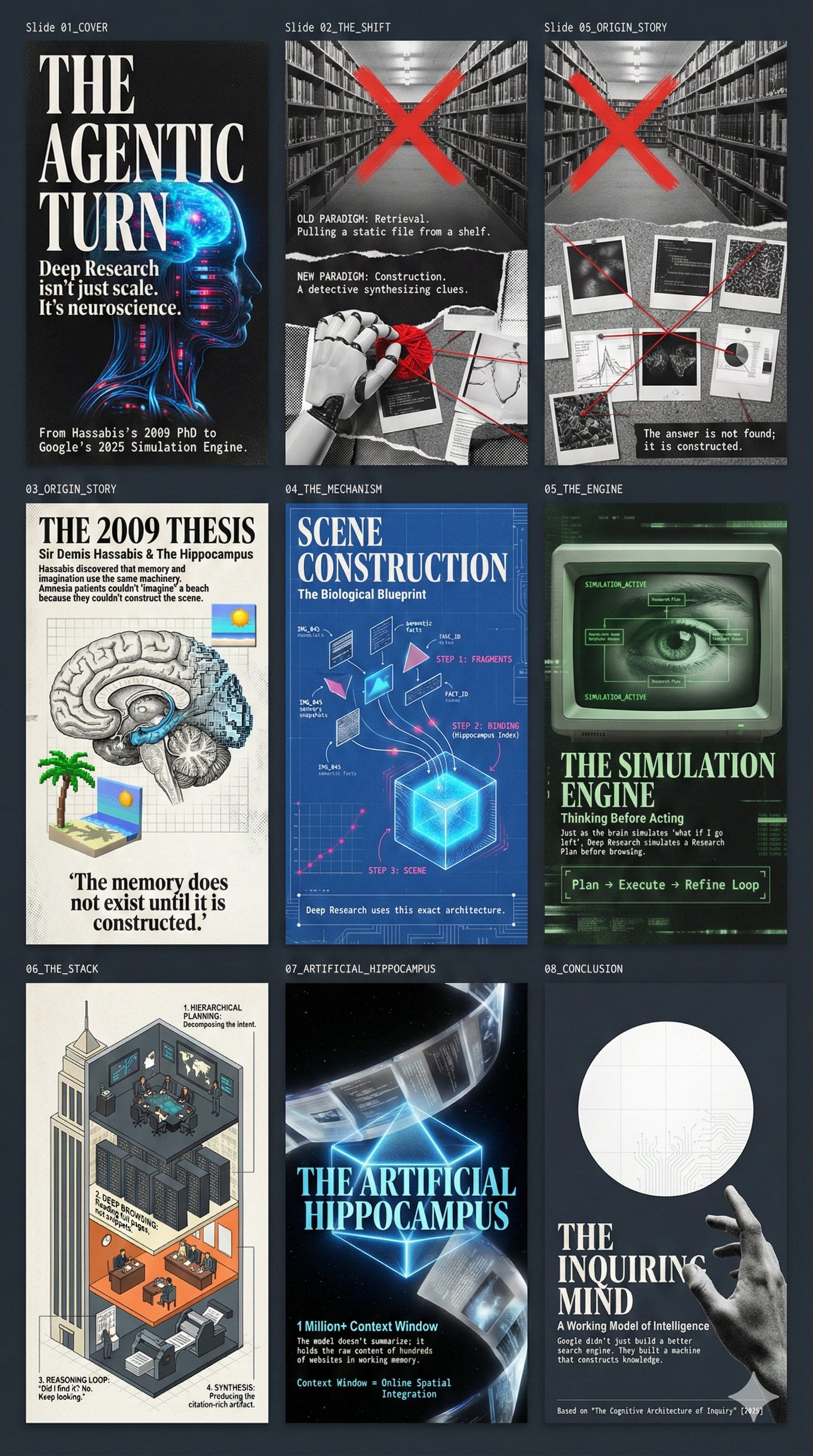 The Cognitive Architecture of Inquiry: From Hippocampal Scene Construction to Agentic Deep Research