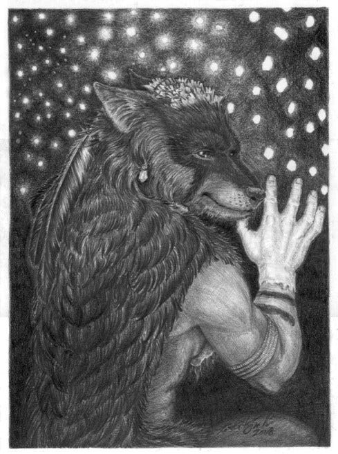 The Trickster_Coyote Paints the Night Sky-PCP