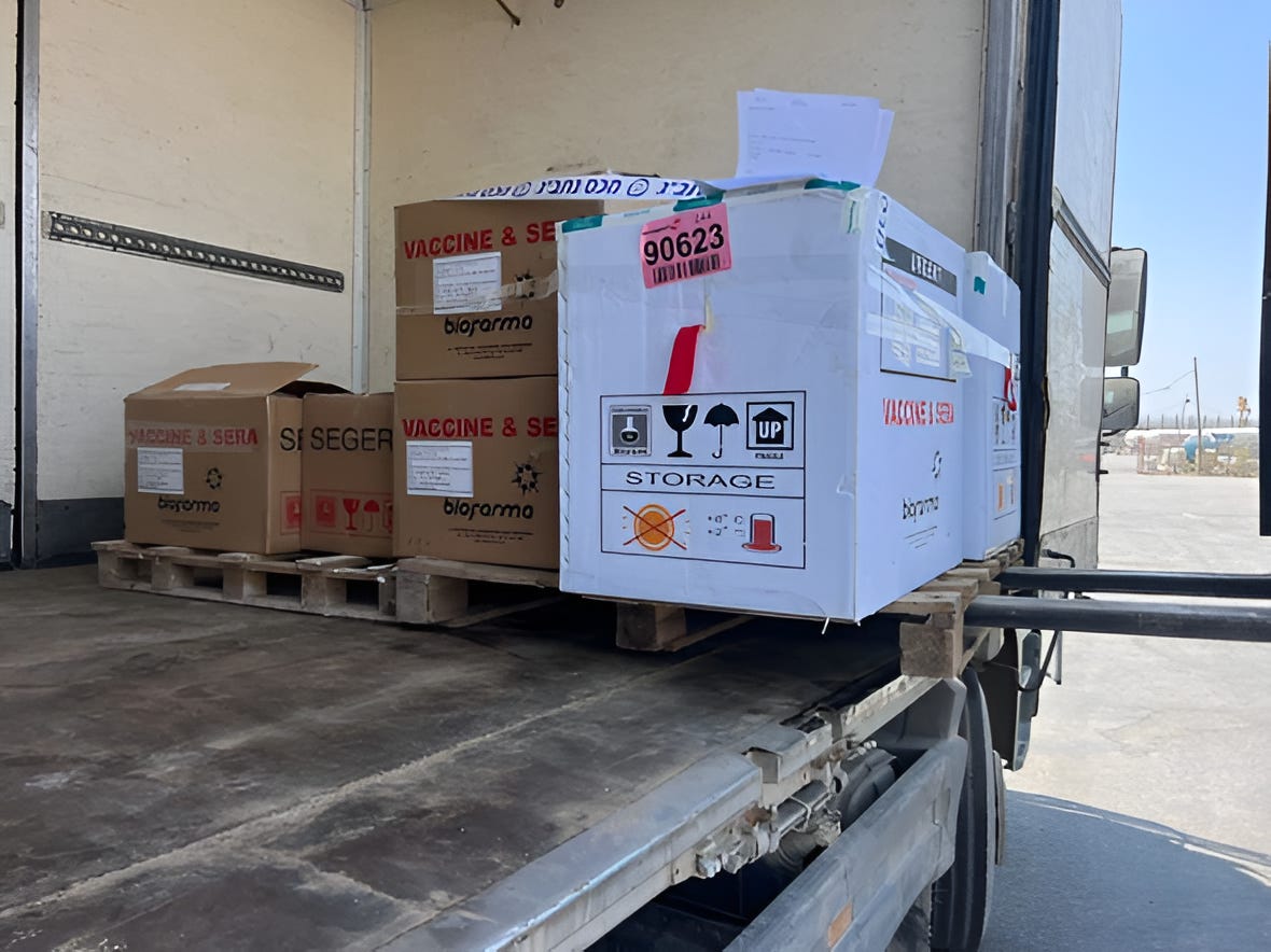 Polio vaccines in Israel, ready to be distributed to children and others in Gaza in August 2024. Source: IDF Polio vaccines in Israel, ready to be distributed to children and others in Gaza in August 2024. Source: IDF