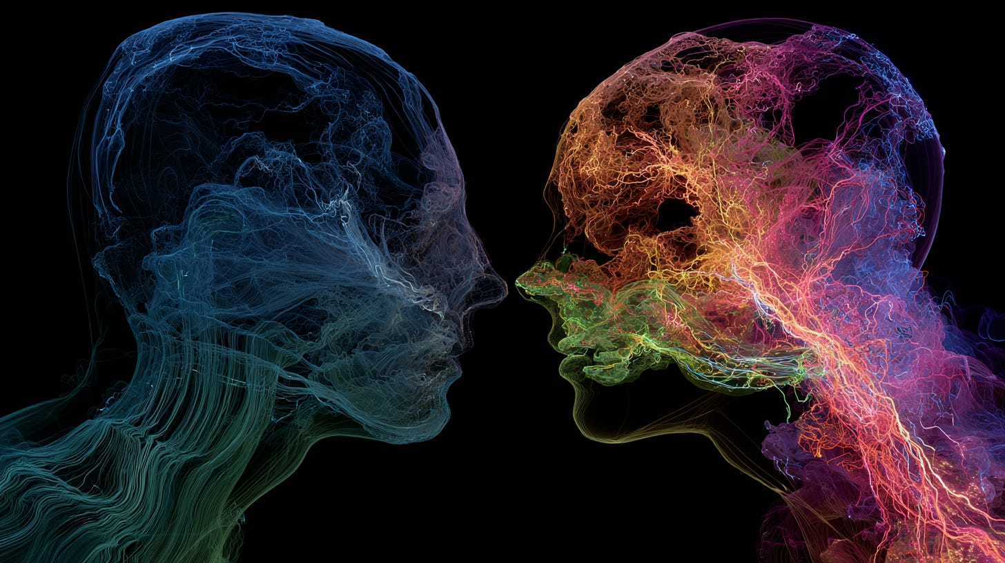 Neurotypical vs ADHD brain differences, neurodivergent neural pathways, different brain wiring visualization comparison