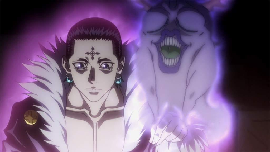 Chrollo use Lovely Ghostwriter with his left hand while Neon use her right  hand , does this mean that Chrollo is left handed ? : r/HunterXHunter