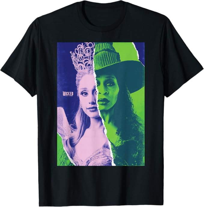 Wicked: For Good Glinda and Elphaba Split Portrait T-Shirt