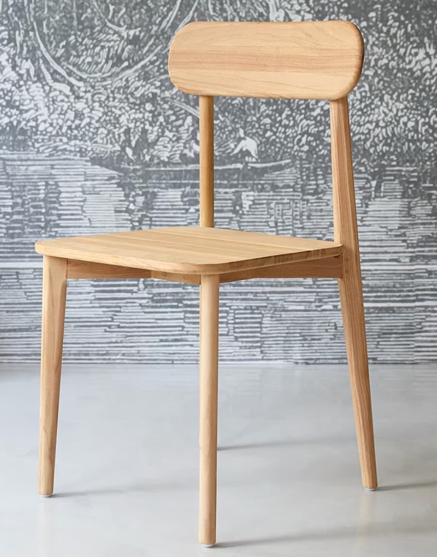 simplistic chair design in a light wood