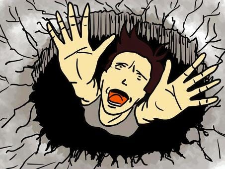Free Vectors | A man who falls into a pit