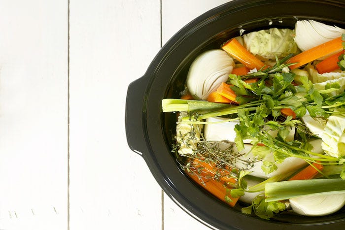 Caldo de verduras. Receta para Crock Pot