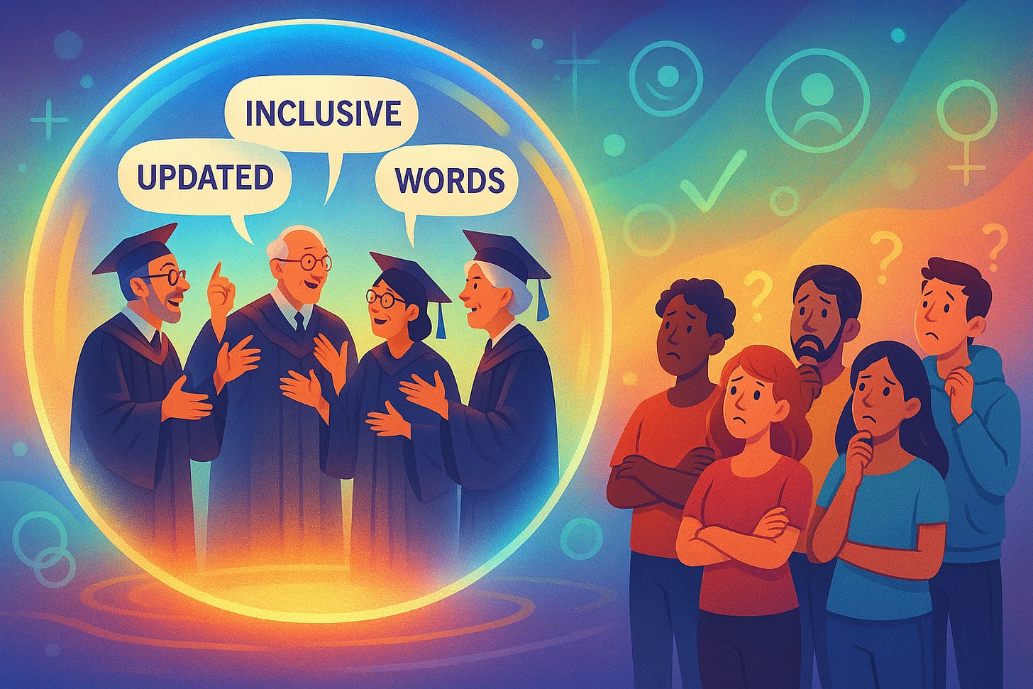 Illustration of linguistic gatekeeping in academia