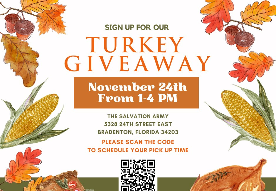 Salvation Army to Host Turkey Giveaway with Scheduled Pick-Up on November 24