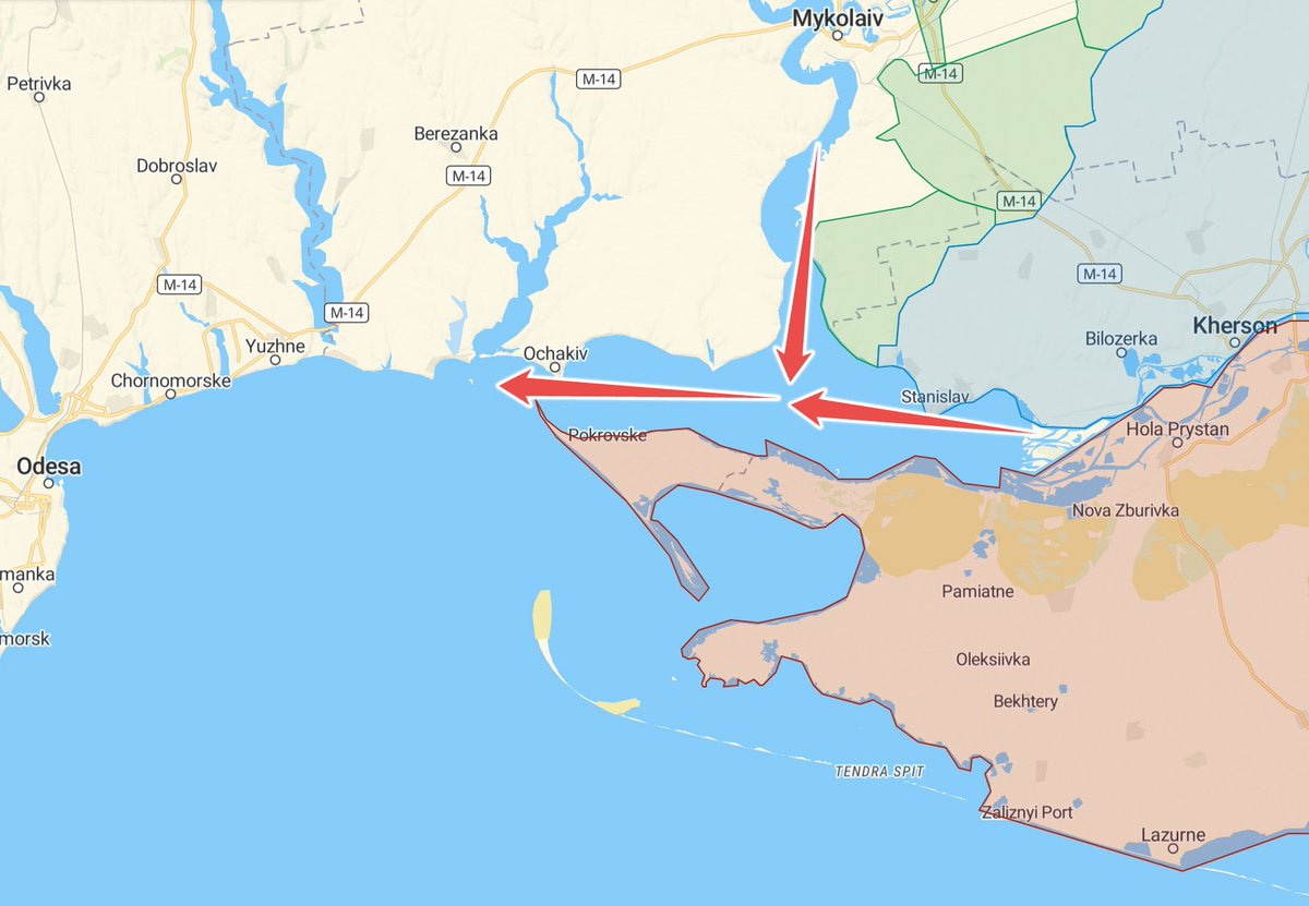 8/ Why is Kinburn so important? The strait between the spit and the north shore at Ochakiv is only 4km wide. As this map shows, it overlooks the entrances to both the 8/ Why is Kinburn so important? The strait between the spit and the north shore at Ochakiv is only 4km wide. As this map shows, it overlooks the entrances to both the