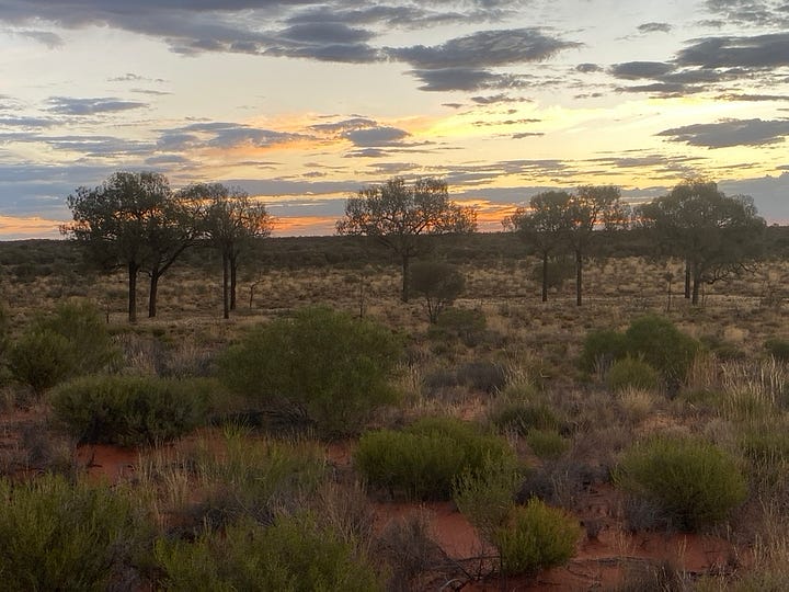 Screen shots of weather predictions from the Bureau of Meteorology. Photos of a sunset the gloaming and a sunrise.
