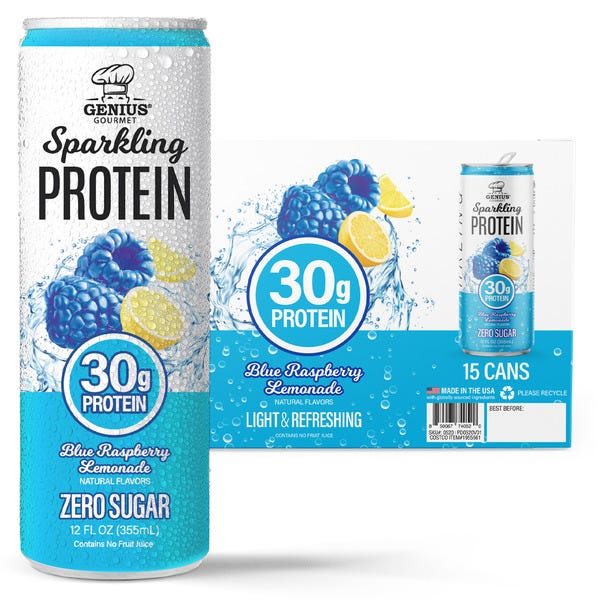 Genius Gourmet Inc. Sparkling Clear Protein 30g, Blue Raspberry Lemonade