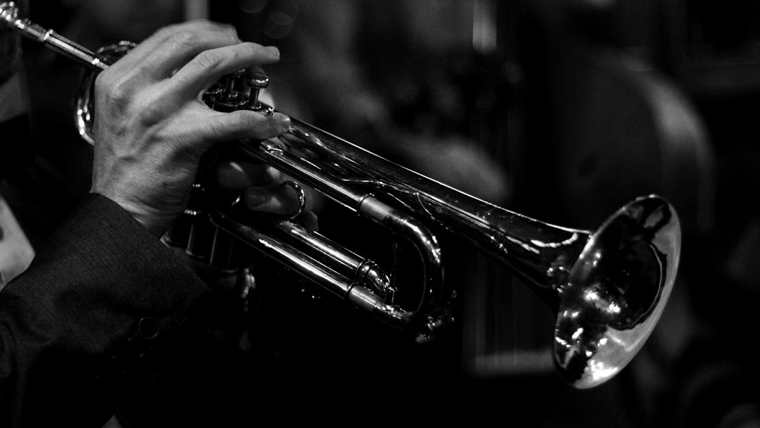 person playing trumpet during night time