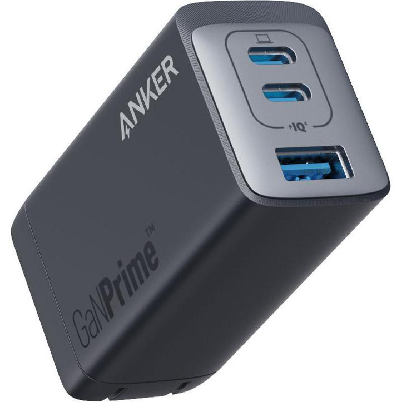 Anker 735 Charger (GaNPrime 65W), PowerIQ, 65 Watts, 3 USB (2X USB-C/1X  USB), Black