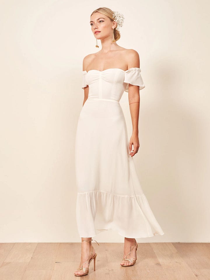 White wedding dress options from Reformation