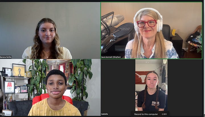 4 of the 13 winners, Ben, Serena, Isabella and Jayla