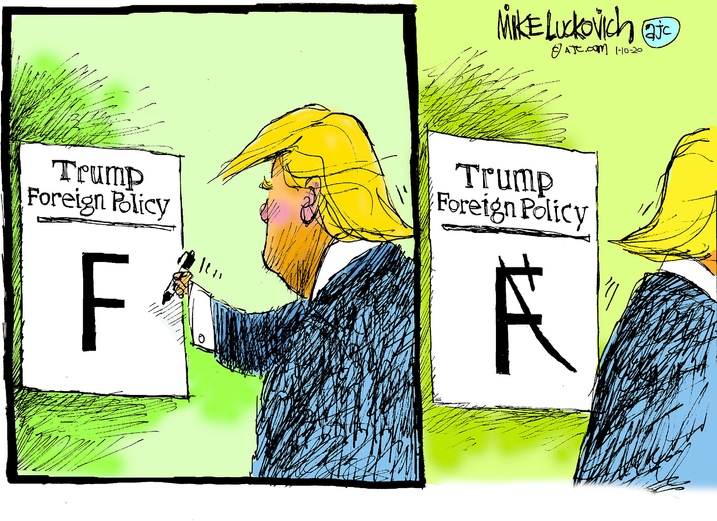 Political Cartoon U.S. Trump foreign policy Iran sharpie | The Week