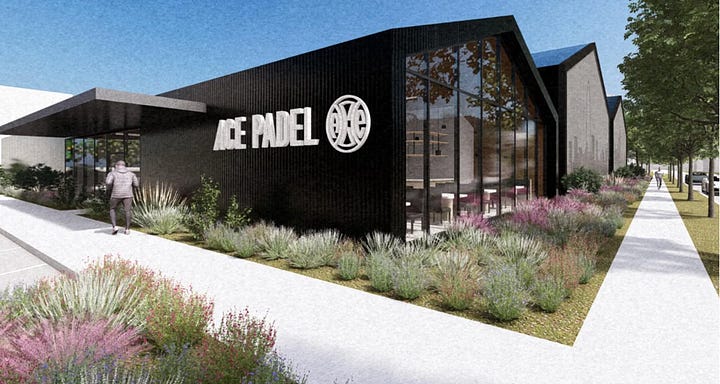 Artist renderings of Ace Padel and Studio Arenna